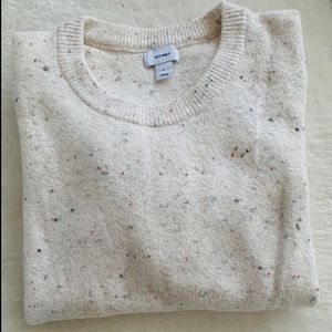 Old Navy cream sweater with multicolored specks